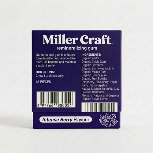 Miller Craft Remineralizing Gum – Intense Berry Flavour - 🌿 PRE-ORDER — Ships in 6-8 weeks. Lock in your price today.