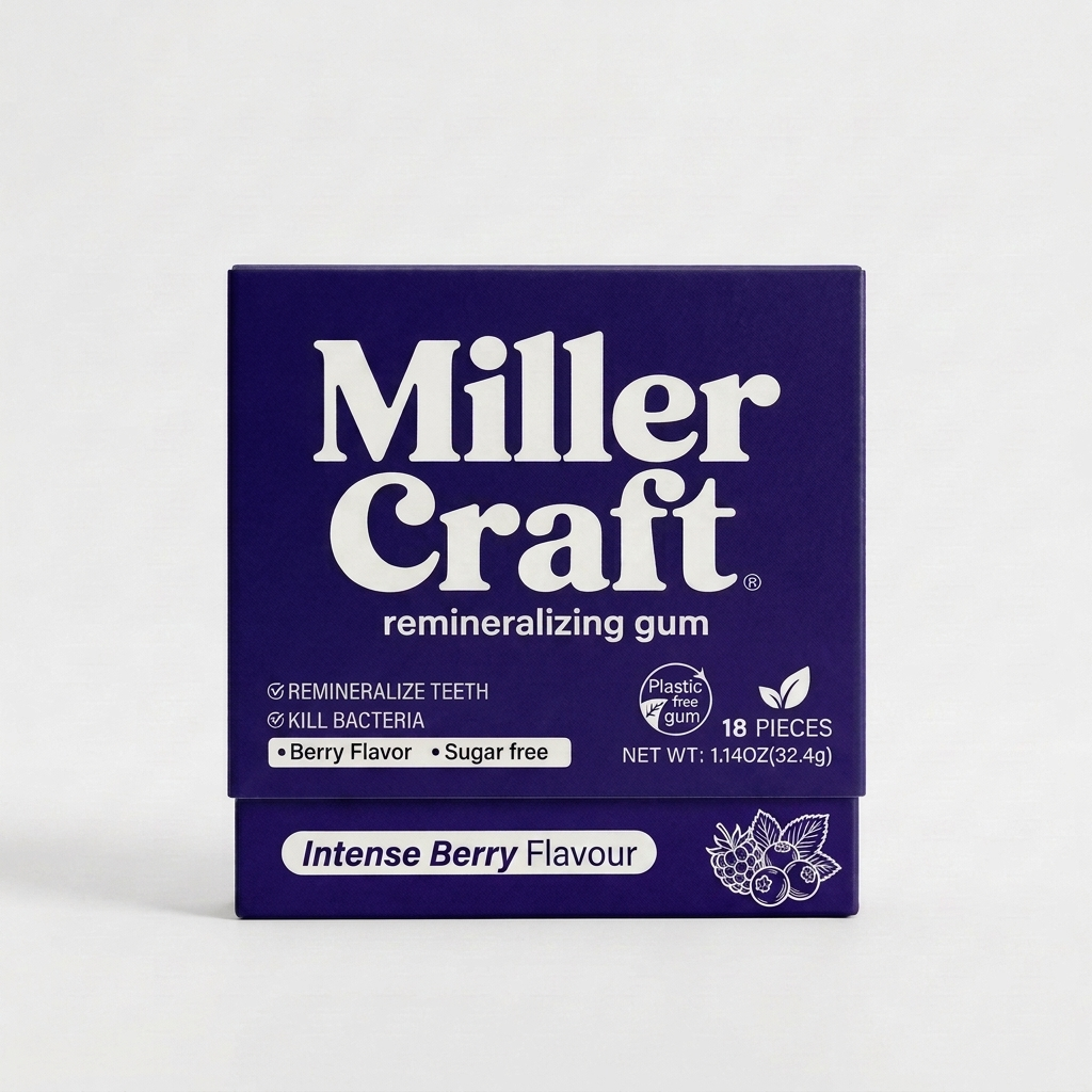 Miller Craft Remineralizing Gum – Intense Berry Flavour - 🌿 PRE-ORDER — Ships in 6-8 weeks. Lock in your price today.